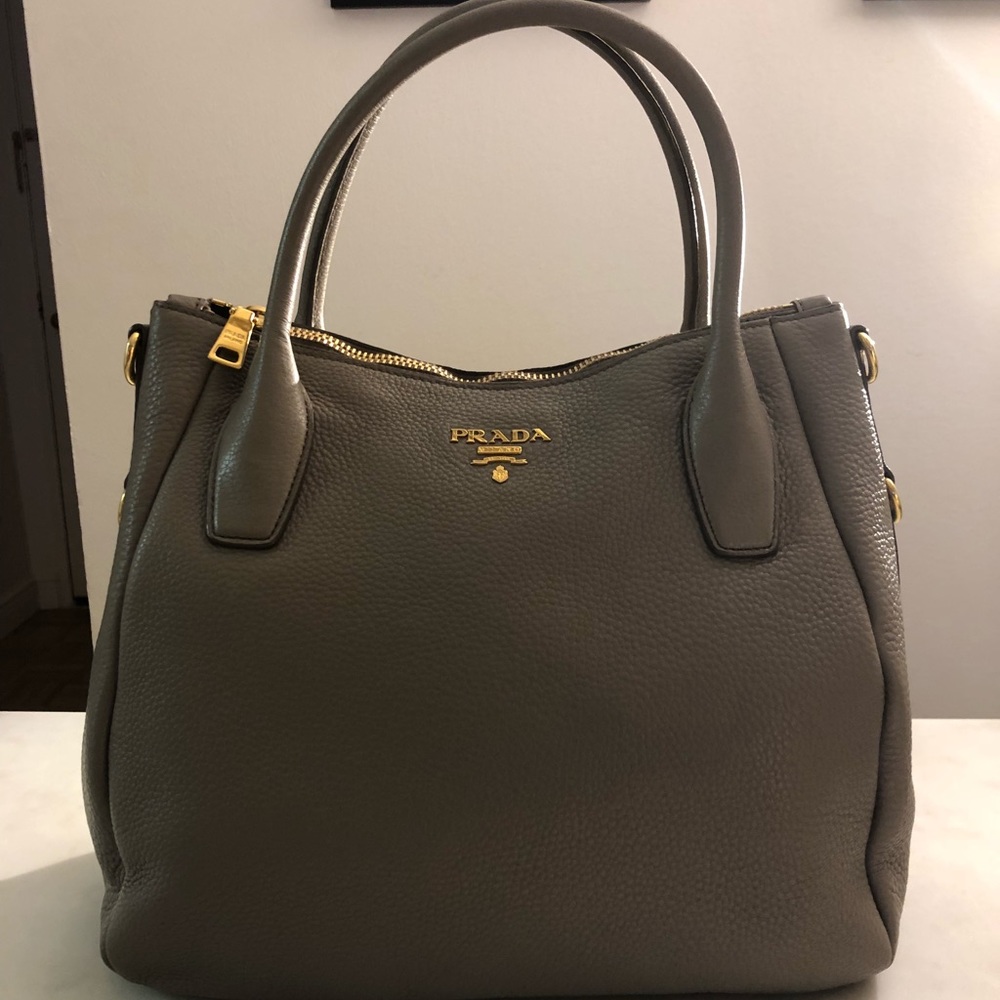 Grey Prada Large Satchel Bag